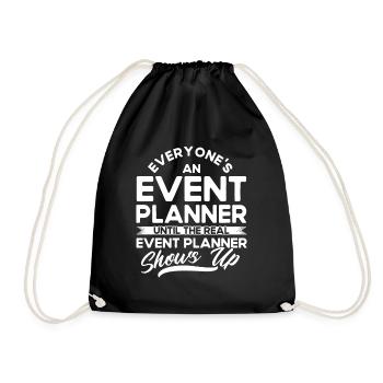 Eventplaner Hochzeitsplaner Event Manager - Turnbeutel - Schwarz - Vorne