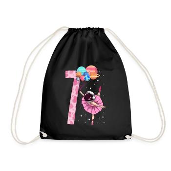 Ballerina astronaute Fille 7ème anniversaire - Sac de sport léger - noir - Devant