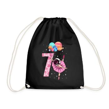 Ballerina astronaute Fille 7ème anniversaire - Sac de sport léger - noir - Devant