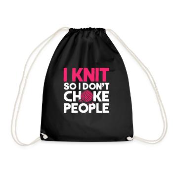 Tricot à l’aiguille de fil de fil de crochet froissé - Sac de sport léger - noir - Devant