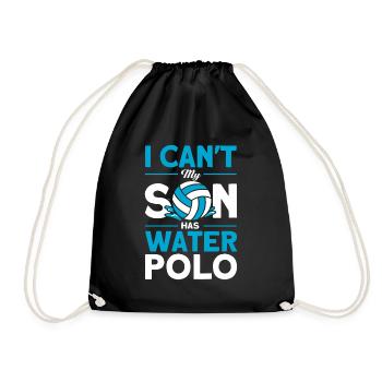 Wasserball Wassersport Polo Schwimmen - Turnbeutel - Schwarz - Vorne
