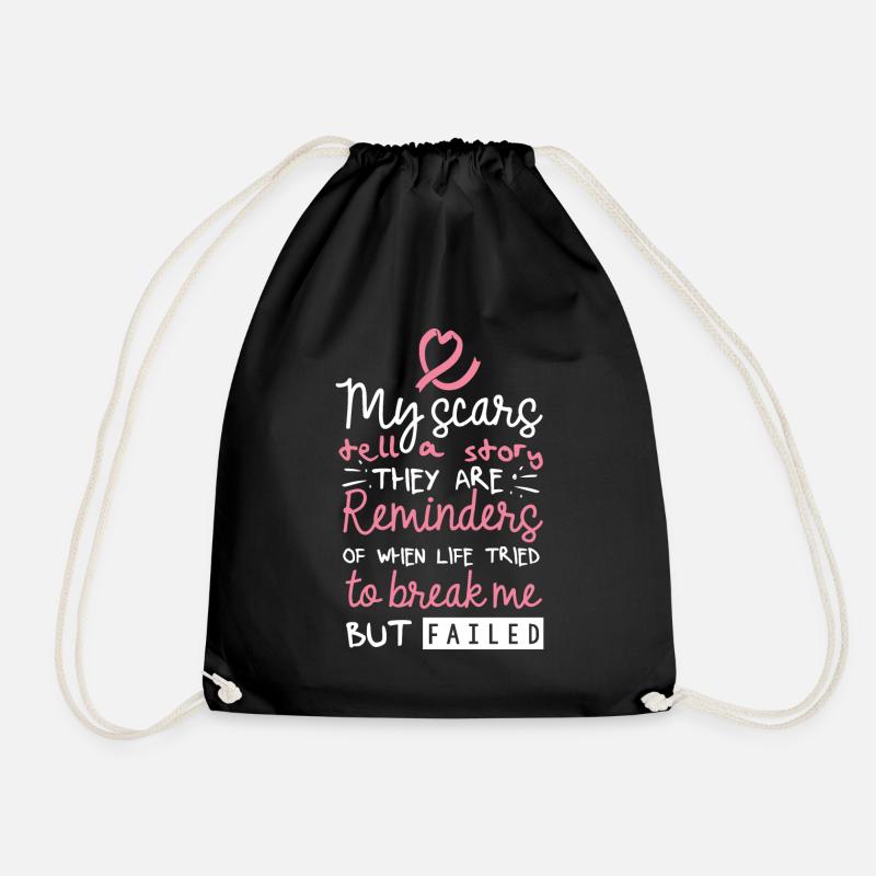 Breast cancer awareness - Drawstring Bag - black