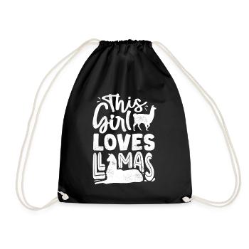 Cette fille aime les lamas, les lamas, les lamas - Sac de sport léger - noir - Devant