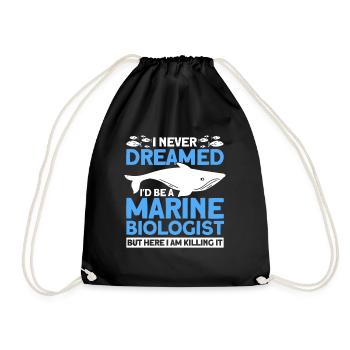 Marine Biologist Ocean Gift Marine Biology - Drawstring Bag - black - Front