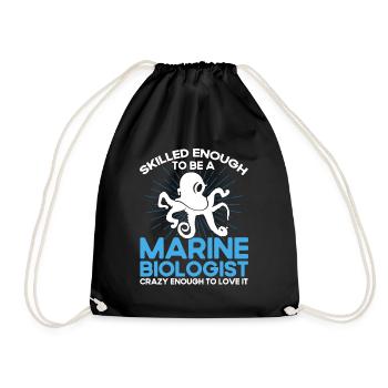Marine Biologist Ocean Gift Marine Biology - Drawstring Bag - black - Front