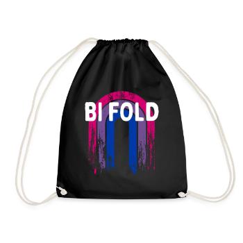Bi Fold Bisexual LGBTQ Bi Pride LGBT Positivity - Drawstring Bag - black - Front