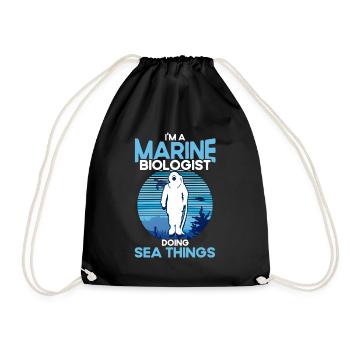 Meeresbiologe Ozean Geschenk Meeresbiologie - Turnbeutel - Schwarz - Vorne