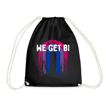 We Get Bi Bisexual LGBTQ Bi Pride LGBT Positivity - Drawstring Bag - black - Front