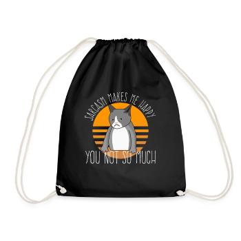 Sarcasm funny saying irony - Drawstring Bag - black - Front