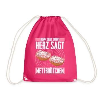 Hackfleisch Mett Mettbrötchen - Turnbeutel - Fuchsia - Vorne