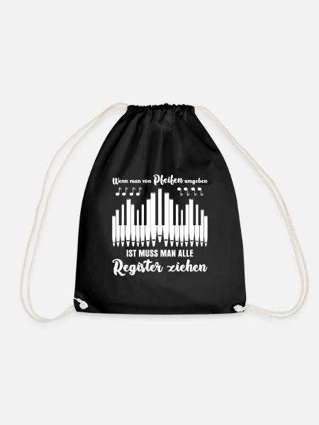 Orgel Orgelspieler Spruch Organist - Turnbeutel - Schwarz