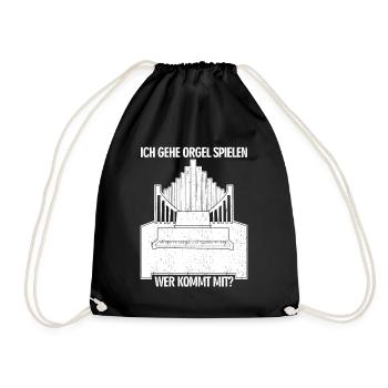 Orgel Spruch Orgelspieler Organist - Turnbeutel - Schwarz - Vorne