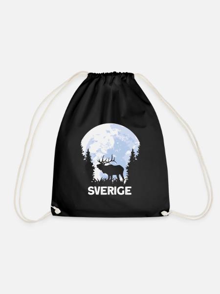 sverige Elch Schweden skandinavien - Turnbeutel - Schwarz