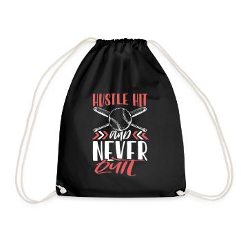 Baseball hustle - Drawstring Bag - black - Front