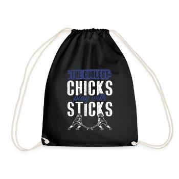 Feldhockey chicks - Turnbeutel - Schwarz - Vorne