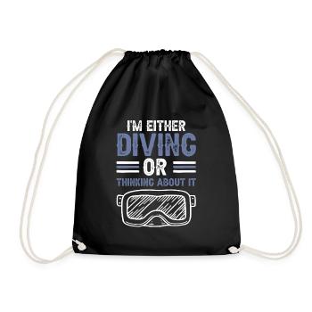 Diving scuba diving - Drawstring Bag - black - Front