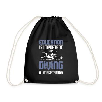 ausbildung tauchen - Turnbeutel - Schwarz - Vorne