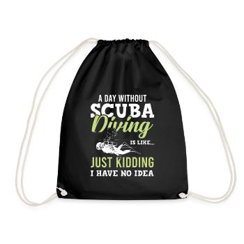 Diving scuba diving - Drawstring Bag - black - Front