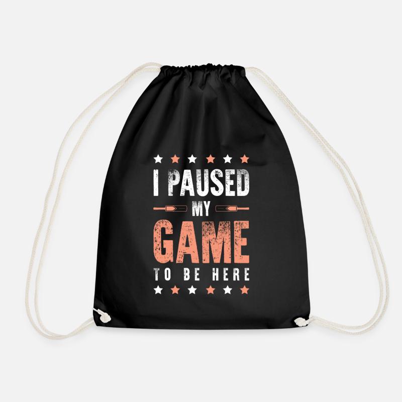 Cricket Game - Drawstring Bag - black