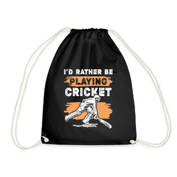 cricket sport - Turnbeutel - Schwarz - Vorne