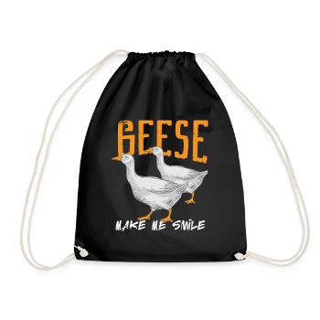 Des oies me font sourire Une oie sauvage mignonne - Sac de sport léger - noir - Devant