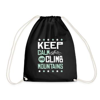 Keep Calm Climbing - Drawstring Bag - black - Front