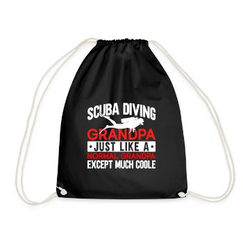 Sporttauchen Geschenk Unterwasser Sporttaucher - Turnbeutel - Schwarz - Vorne