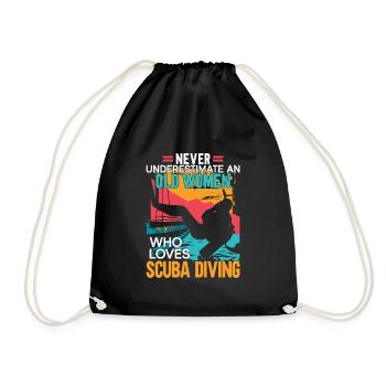 Cadeau de plongée sous-marine Plongeur sous-marin - Sac de sport léger - noir - Devant