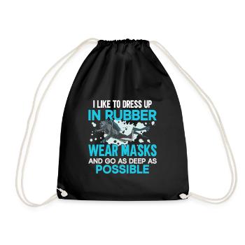 Sporttauchen Geschenk Unterwasser Sporttaucher - Turnbeutel - Schwarz - Vorne