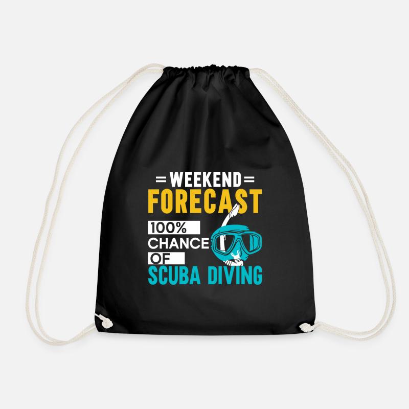 Scuba Diving Gift Underwater Scuba Diver - Drawstring Bag - black