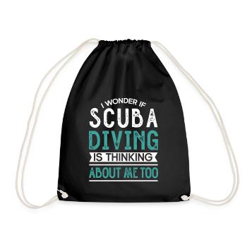 Sporttauchen Geschenk Unterwasser Sporttaucher - Turnbeutel - Schwarz - Vorne