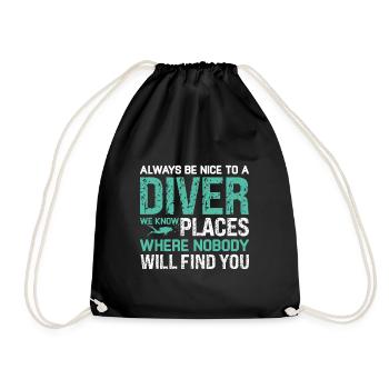 Cadeau de plongée sous-marine Plongeur sous-marin - Sac de sport léger - noir - Devant