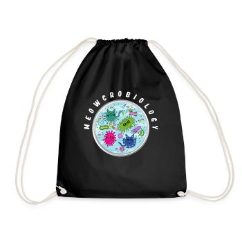 Meowcrobiology, Microbiology Cats - Drawstring Bag - black - Front