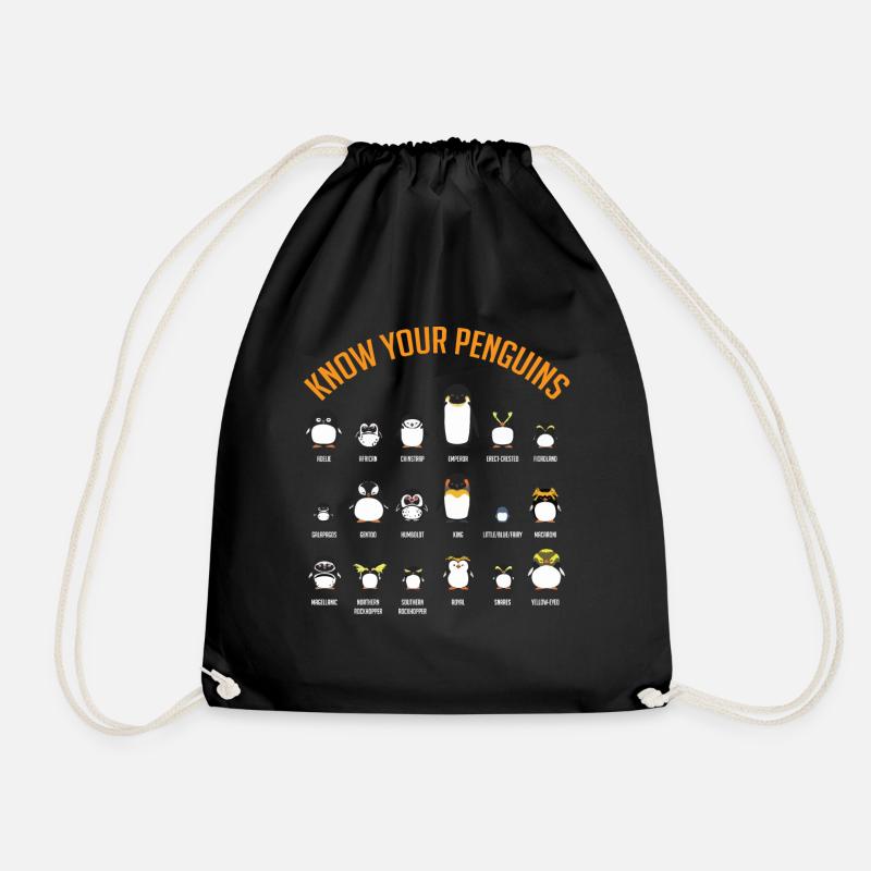 Penguins, Penguins, Penguin lovers - Drawstring Bag - black