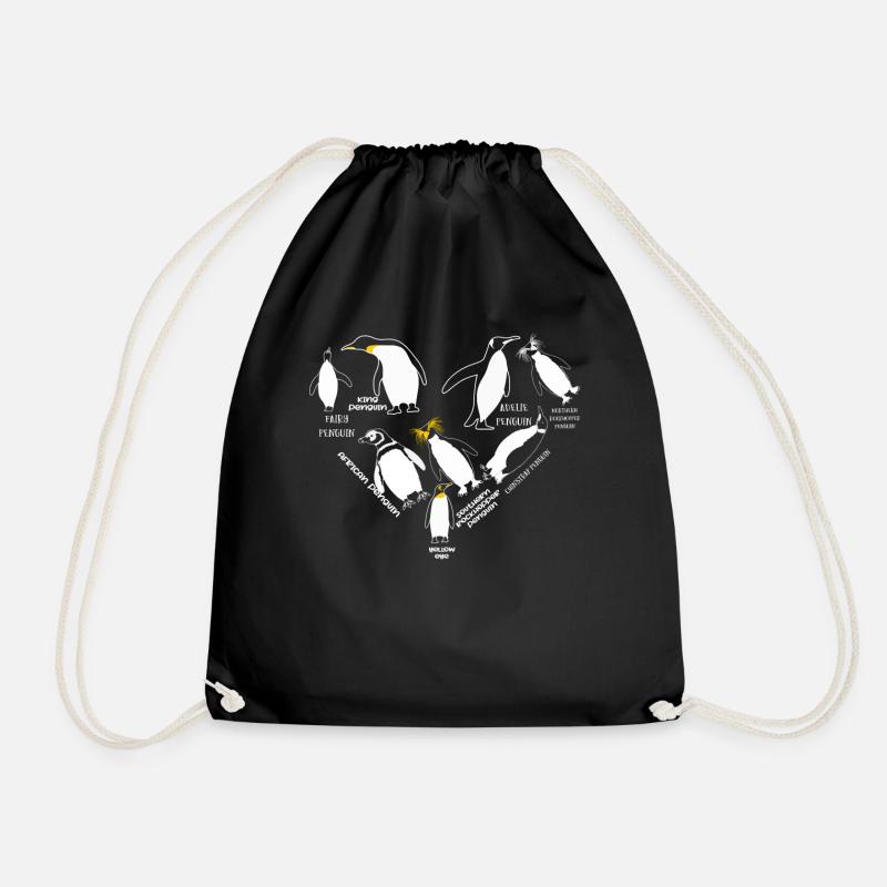 Penguins, Penguins, Penguin lovers - Drawstring Bag - black