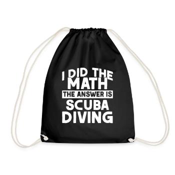 Sporttauchen Geschenk Unterwasser Sporttaucher - Turnbeutel - Schwarz - Vorne