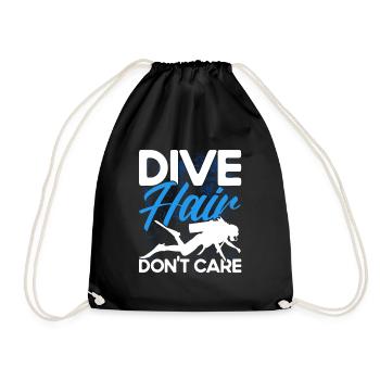 Sporttauchen Geschenk Unterwasser Sporttaucher - Turnbeutel - Schwarz - Vorne