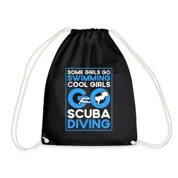 Sporttauchen Geschenk Unterwasser Sporttaucher - Turnbeutel - Schwarz - Vorne