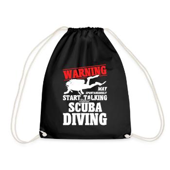 Sporttauchen Geschenk Unterwasser Sporttaucher - Turnbeutel - Schwarz - Vorne
