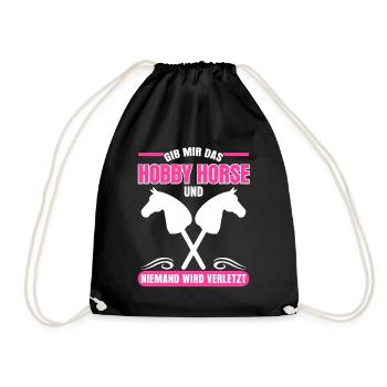 Hobby Horse Reiten Hobbyhorse - Turnbeutel - Schwarz - Vorne