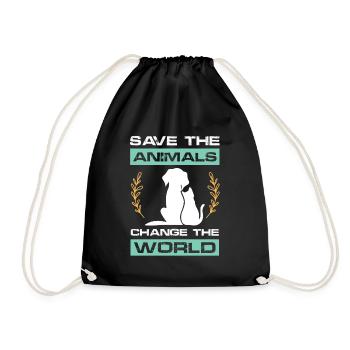 Changing the world Animal welfare - Drawstring Bag - black - Front