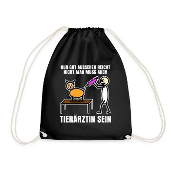Tierärztin Tierarztpraxis Tiermedizin - Turnbeutel - Schwarz - Vorne