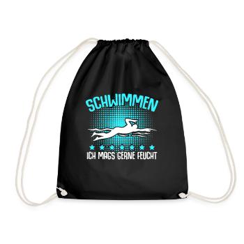 Schwimmen Schwimmer Schwimmtrainer - Turnbeutel - Schwarz - Vorne