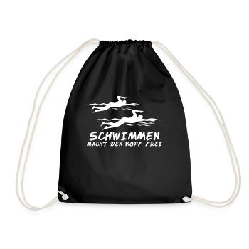 Schwimmtrainer Schwimmen Schwimmer - Turnbeutel - Schwarz - Vorne