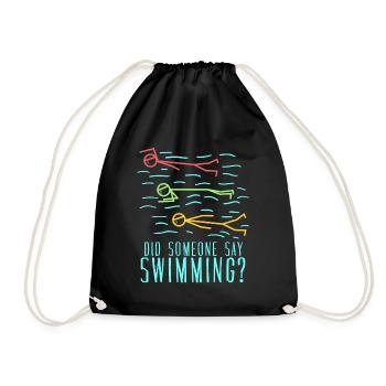 Schwimmer Schwimmtrainer Schwimmbad - Turnbeutel - Schwarz - Vorne