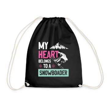 mein herz gehört ein snowboarder - Turnbeutel - Schwarz - Vorne