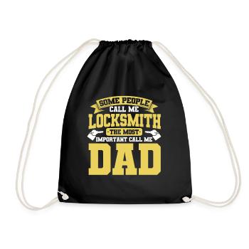 Locksmith lock picking employee locksmith shop - Drawstring Bag - black - Front