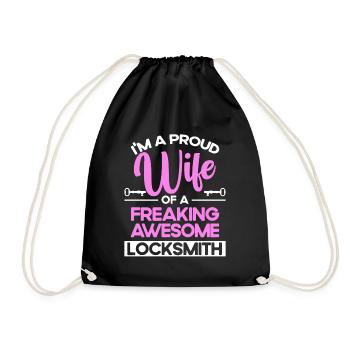 Locksmith lock picking employee locksmith shop - Drawstring Bag - black - Front