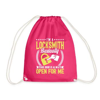 Locksmith Lock Picking Employee Locksmith - Drawstring Bag - fuchsia - Front