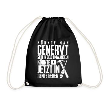 Genervter Handwerker Handwerk - Turnbeutel - Schwarz - Vorne